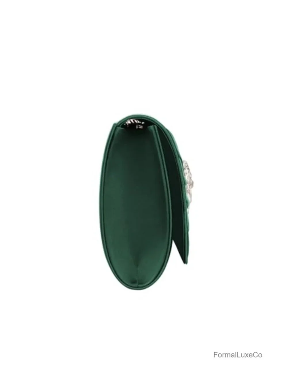 Pleated Satin Rhinestone Brooch Prom Clutch Purse with Detachable Chain Strap